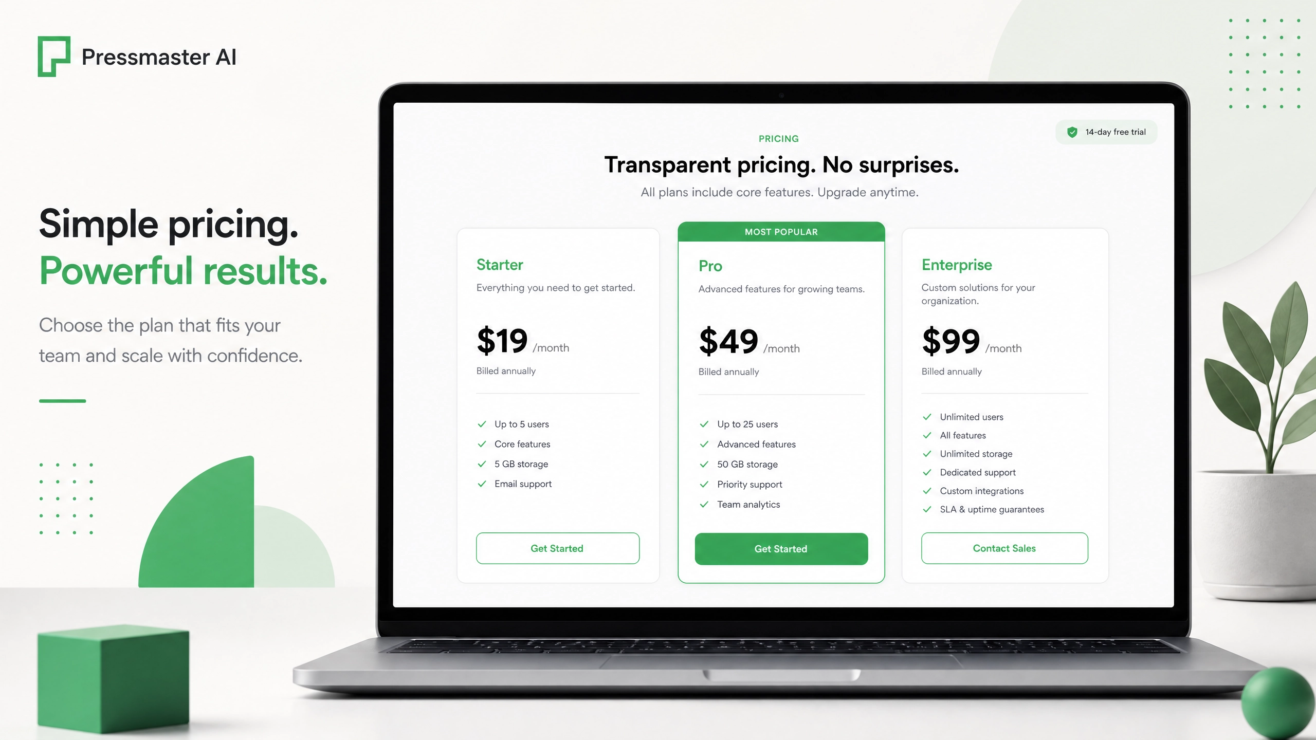 Pressmaster AI pricing plans 2026 — Starter, Pro, Enterprise breakdown — ThinkAI.tools